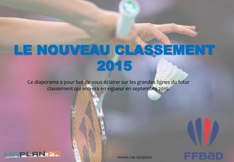 Nouveau classement badminton 2015