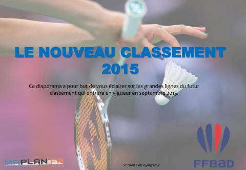 Nouveau classement badminton 2015