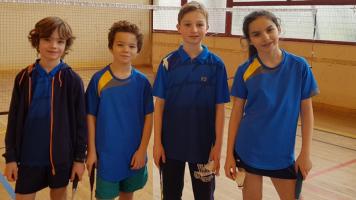 Equipe poussins-benjamins : Marin, Tony, Alexis et Allya